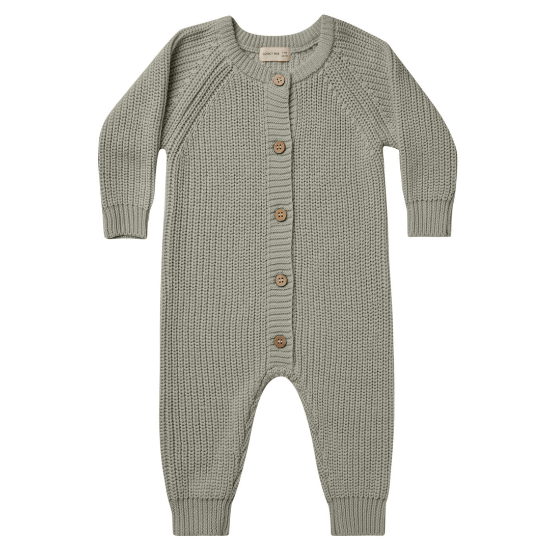 Quincy Mae chunky knit jumpsuit basil