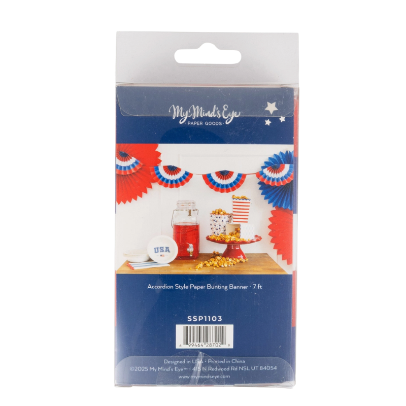 Red White + Blue Fan Paper Bunting Banner