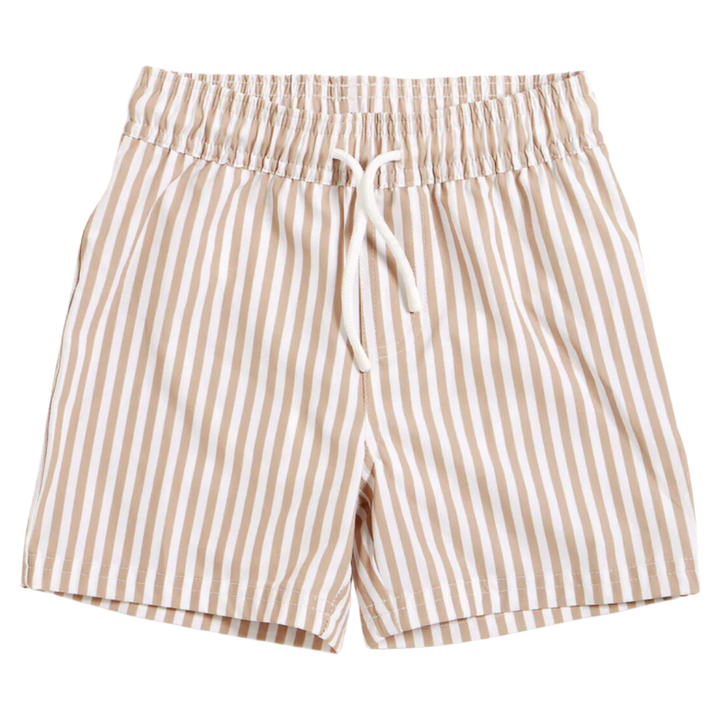 Petit Lem - Striped Swim Shorts in Taupe (6)