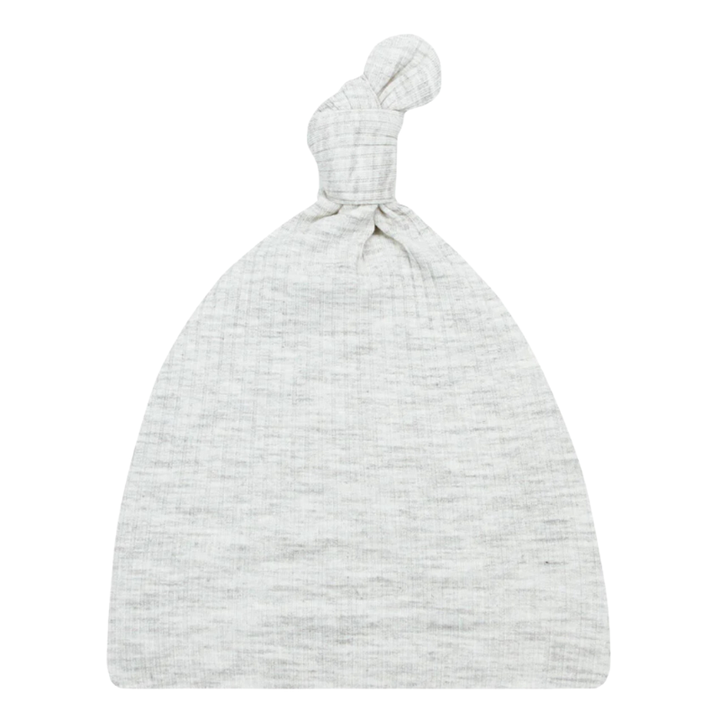 Lou Lou & Co - Infant Stevie Ribbed Knotted Hat in Light Heather Grey
