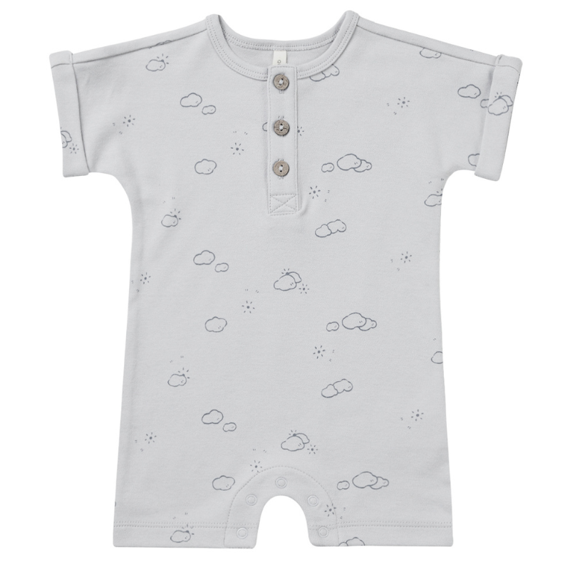 Quincy Mae - Short Sleeve One-Piece in Cloud