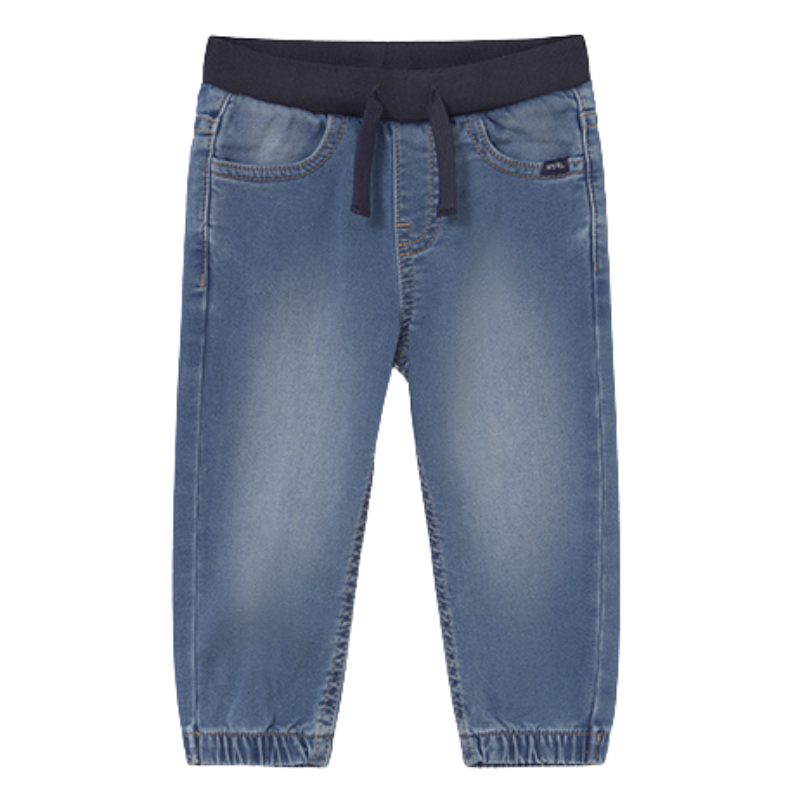 Mayoral - Baby Boys Soft Denim Joggers in Medium Blue