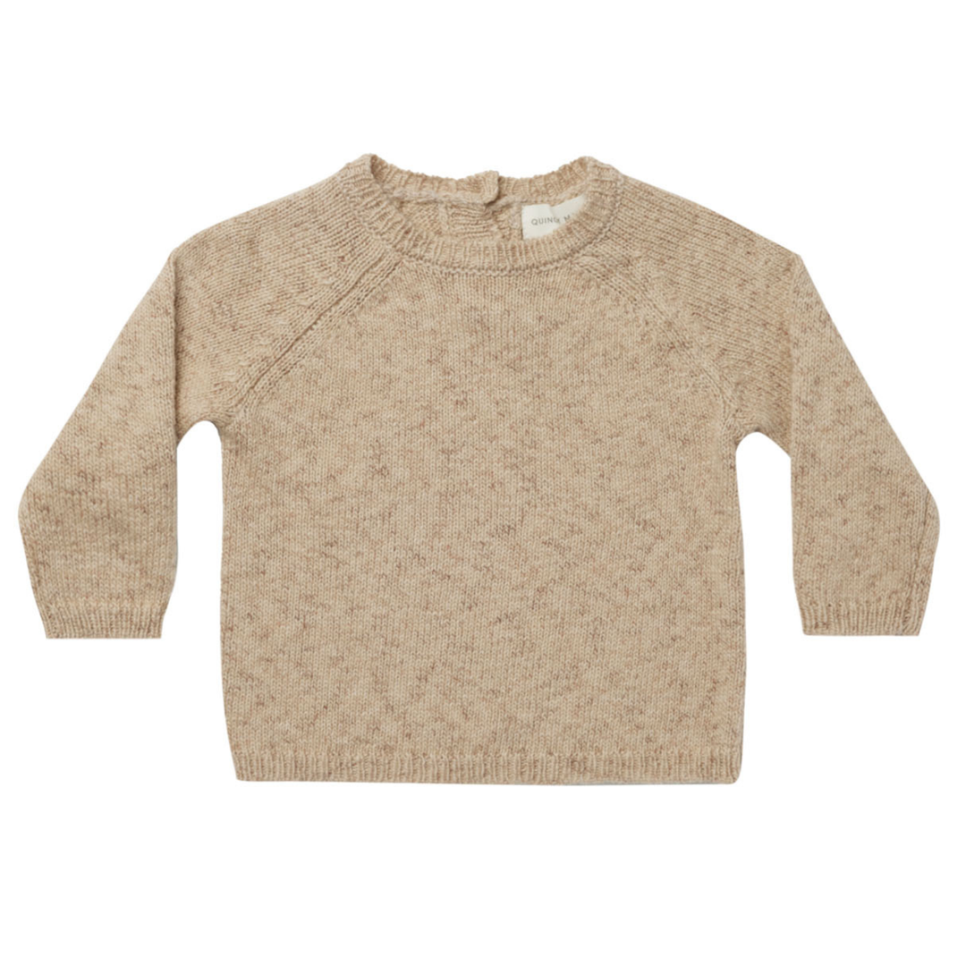 Quincy Mae - Speckled Knit Sweater in Latte