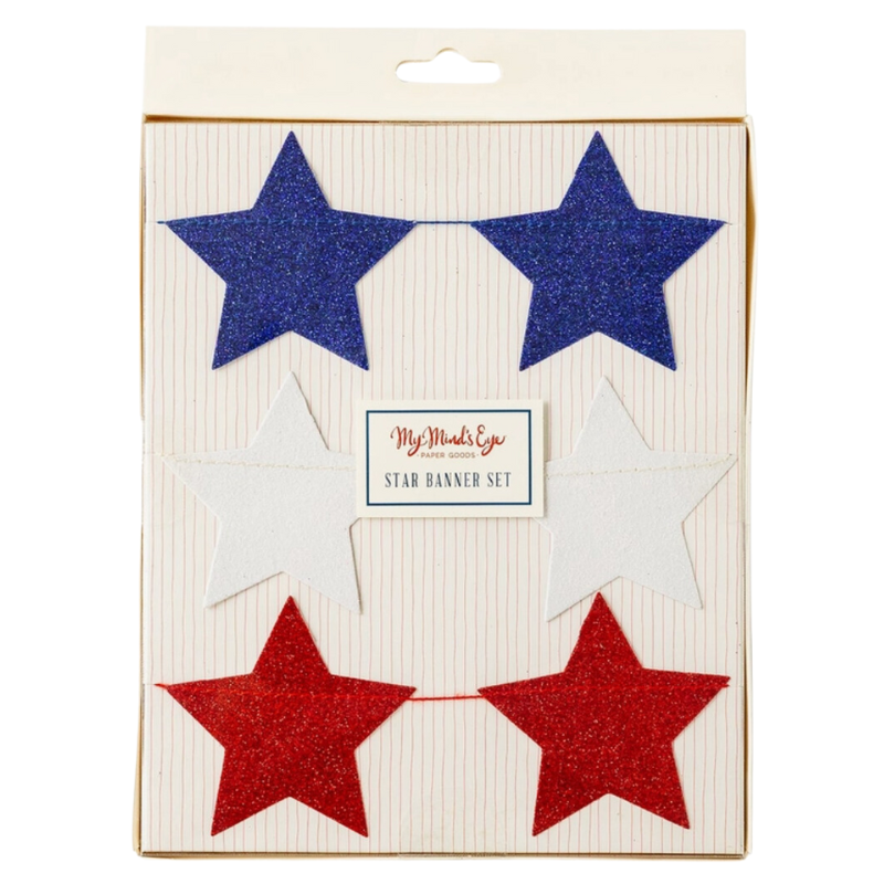 red white and blue stars banner