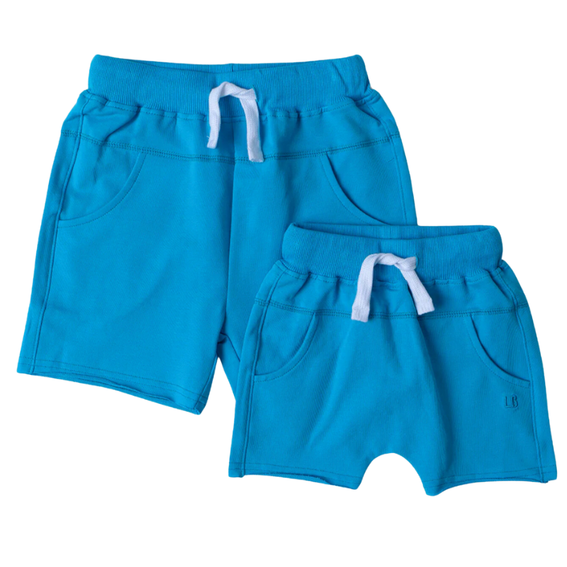 Little Bipsy - Raw Edge Harem Shorts in Electric Blue (2/3 and 7)