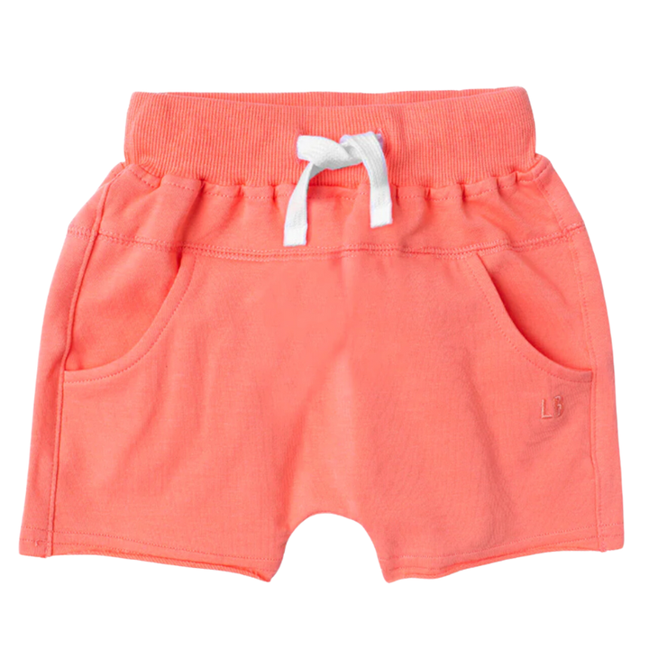 Little Bipsy - Raw Edge Harem Shorts in Electric Pink (3/4 and 5/6)