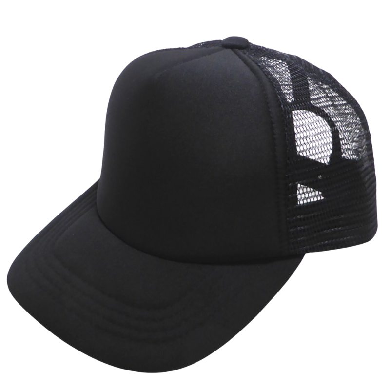 Baby and Children Foam Mesh Trucker Snapback Hat in Black – Roman