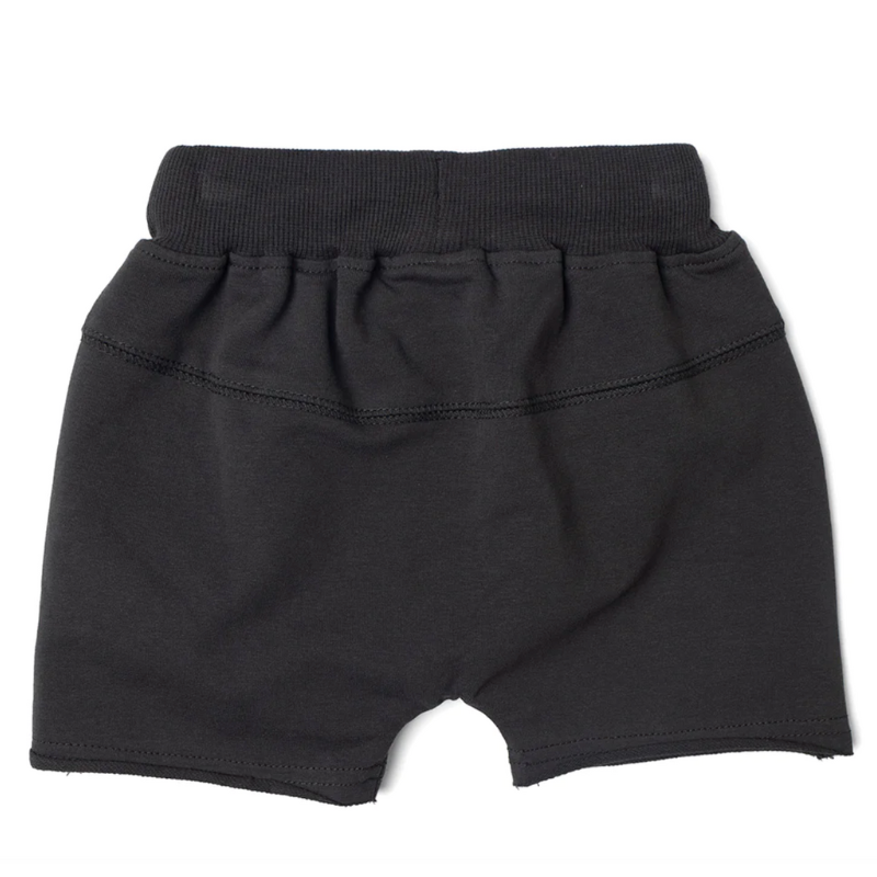 Little Bipsy - Raw Edge Harem Shorts in Charcoal (6/12mo, 7, and 8)