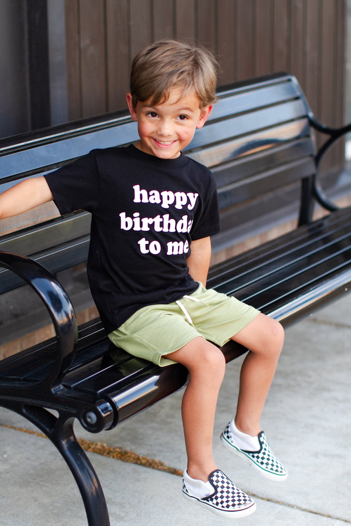 Benny & Ray -  Happy Birthday to Me Baby Tee in Black