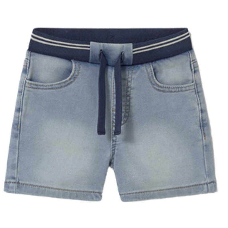 Mayoral - Baby Soft Waist Denim Shorts in Light Blue
