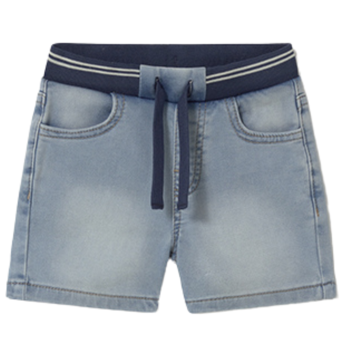 Mayoral - Baby Soft Waist Denim Shorts in Light Blue