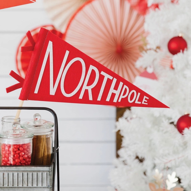North Pole Felt Pennant Banner - 14.5"