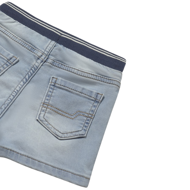 Mayoral - Baby Soft Waist Denim Shorts in Light Blue