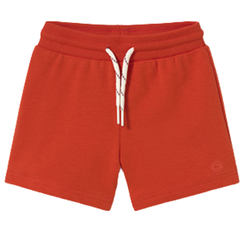 Mayoral - Baby Boys Drawstring Fleece Shorts in Red-Orange