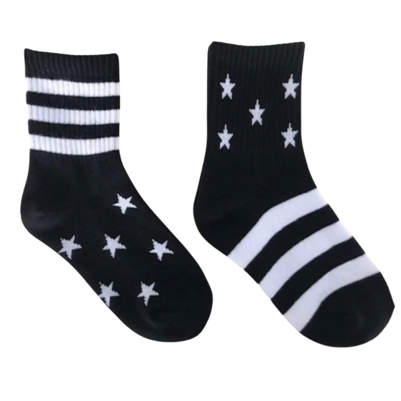 stars and stripes black socks