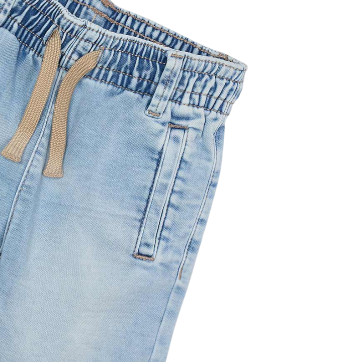 Mayoral - Soft Pull-On Drawstring Denim Shorts in Light Blue (2 and 3)