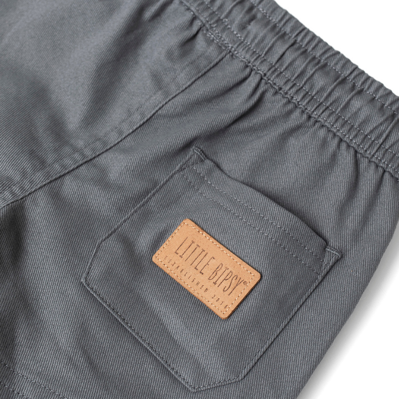 Little Bipsy - Cotton Twill Shorts in Charcoal (4/5)