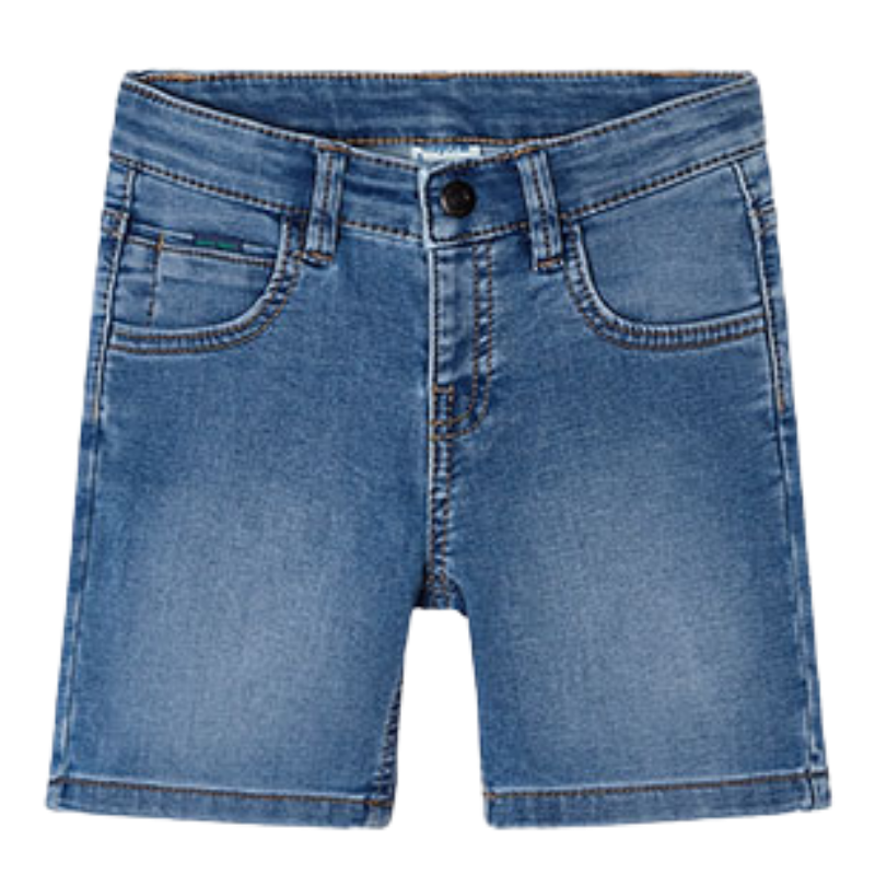 toddler boys Mayoral soft denim shorts in blue