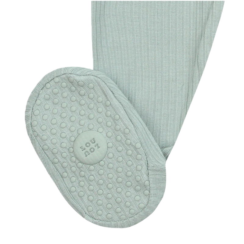 Lou Lou & Co - Bailey Ribbed Zipper Footies in Mint (12-24mo)