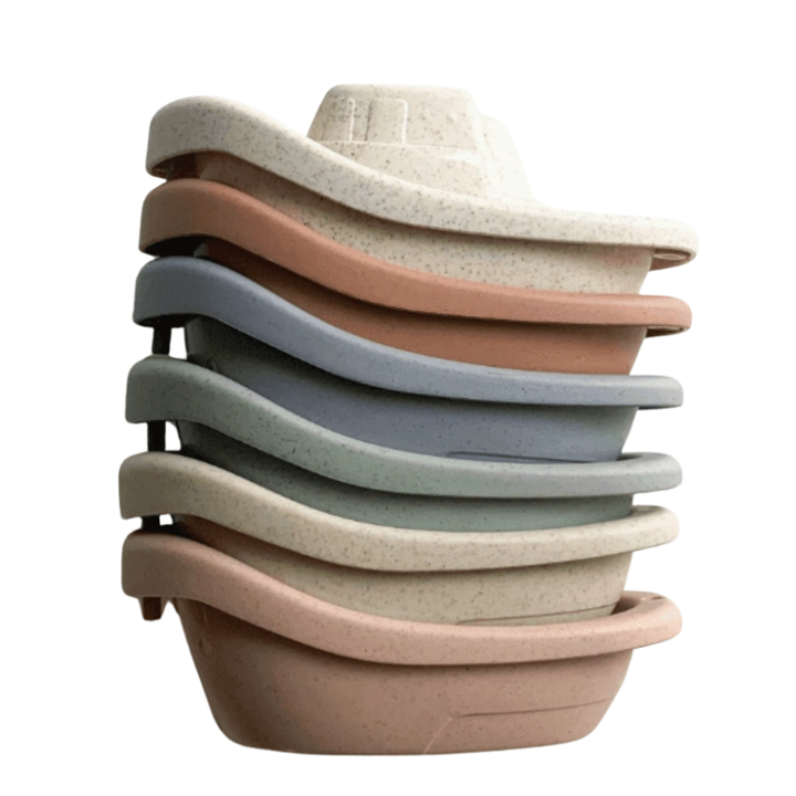 Wheat Straw Boat Set Bath Toys (Set of 6)