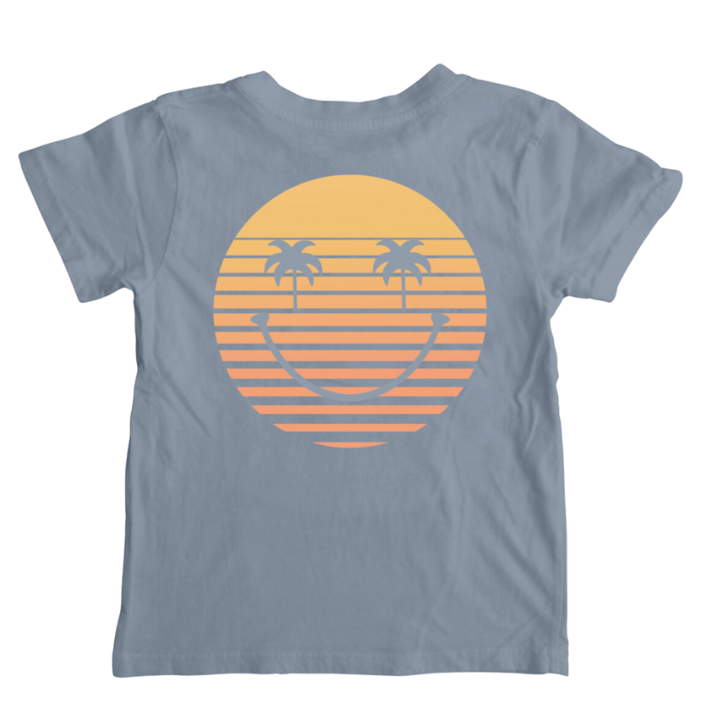 Tiny Whales - GOLDEN (front/back graphic) Tee in Faded Navy (2T and 8)