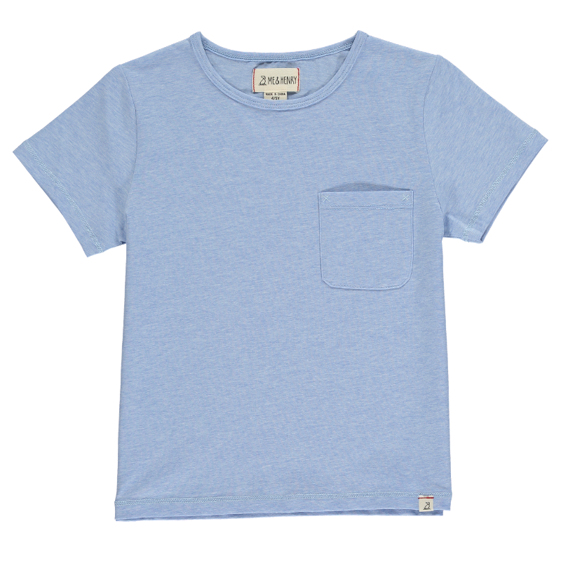 Me & Henry - Marbled Pocket Tee in Sky (7/8 and 8/9)