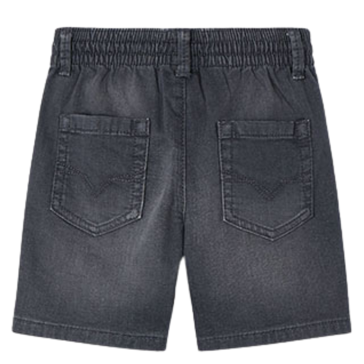 Mayoral - Soft Pull-On Drawstring Denim Shorts in Dark Grey (3, 5, 8)