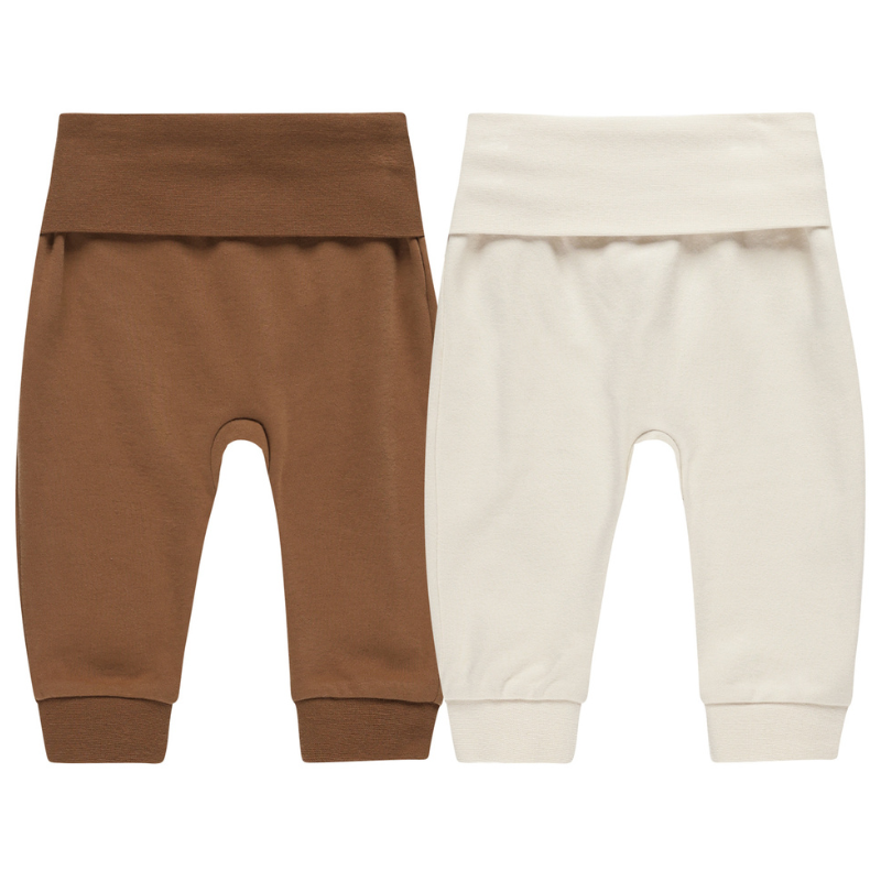 Quincy Mae - Baby Pants Set in Cinnamon and Natural