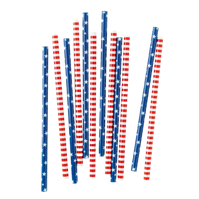 4th of july reusable straws