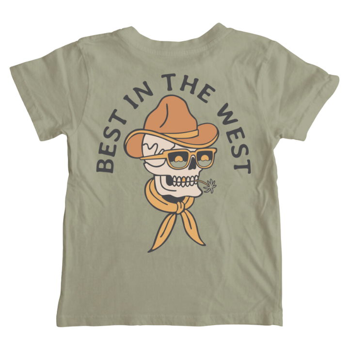 Tiny Whales - Best in the West (front/back graphic) Tee in Pine