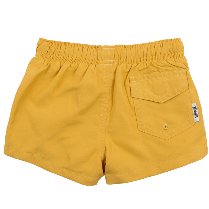 Binky Bro - Swim Shorts in Lemon with Side Stripes