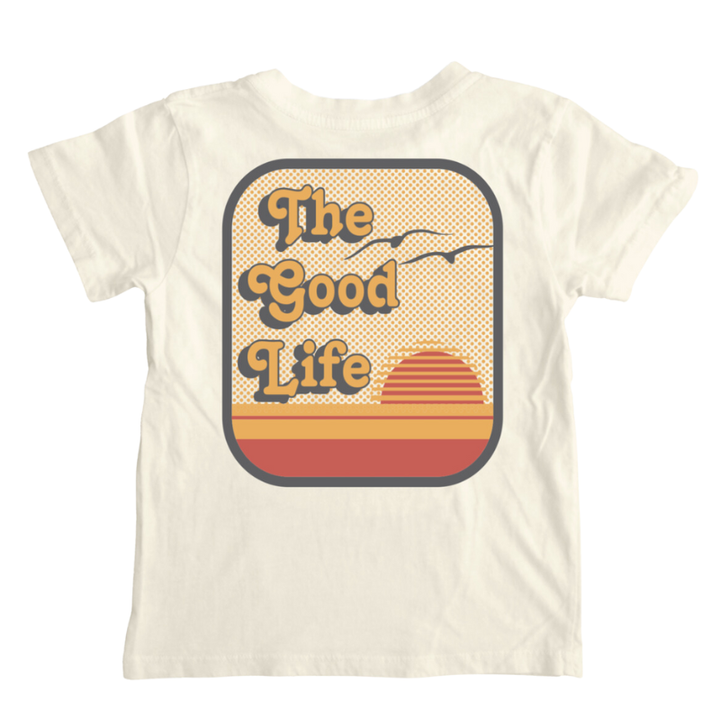 Tiny Whales - The Good Life (front/back graphic) Tee in Natural (2T and 3T)