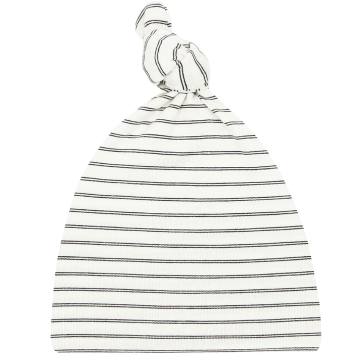 Lou Lou & Co - Infant Taylor Knotted Hat in White/Black Stripes