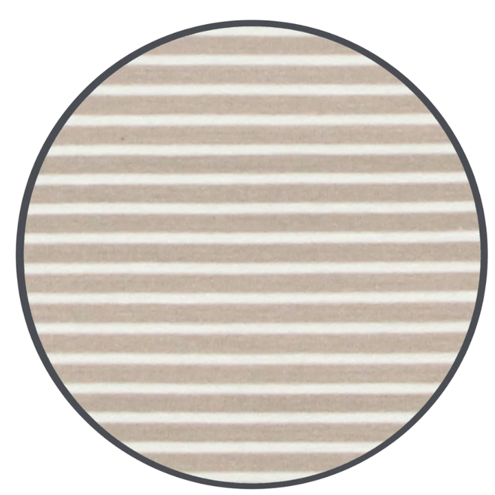 Lou Lou & Co - Infant Banks Knotted Gown in Tan w/ Micro Stripes