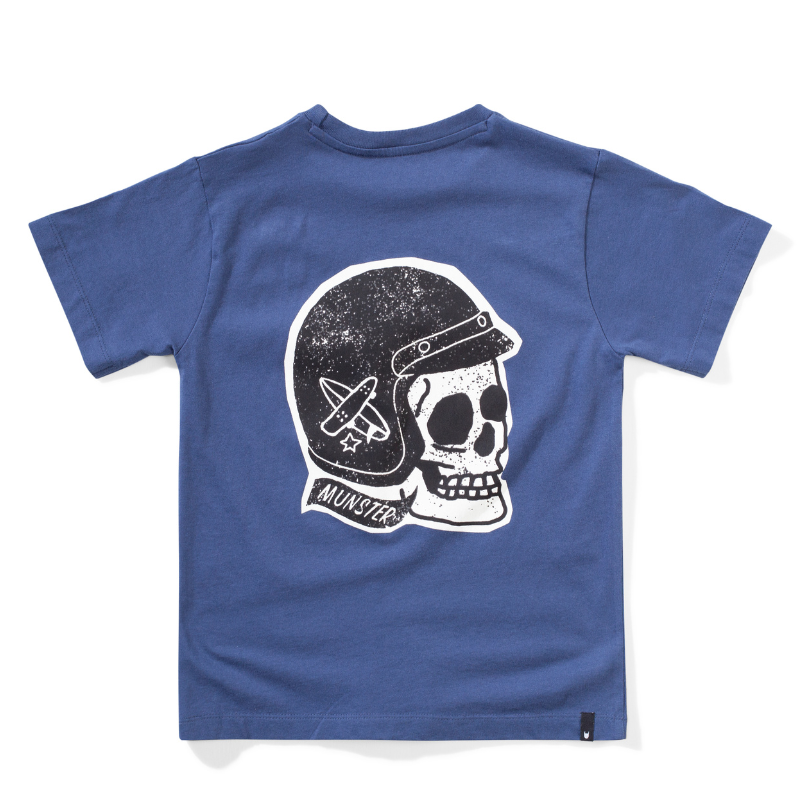 Munster Kids - Skullcap Tee in Dark Denim (front/back graphic)