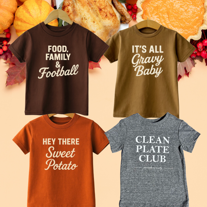 The Wishing Elephant - Food, Family, & Football Tee in Cocoa