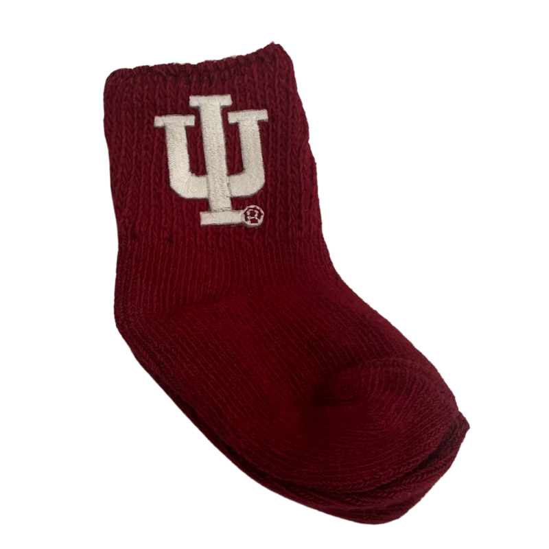 Indiana University Newborn Booties in Crimson