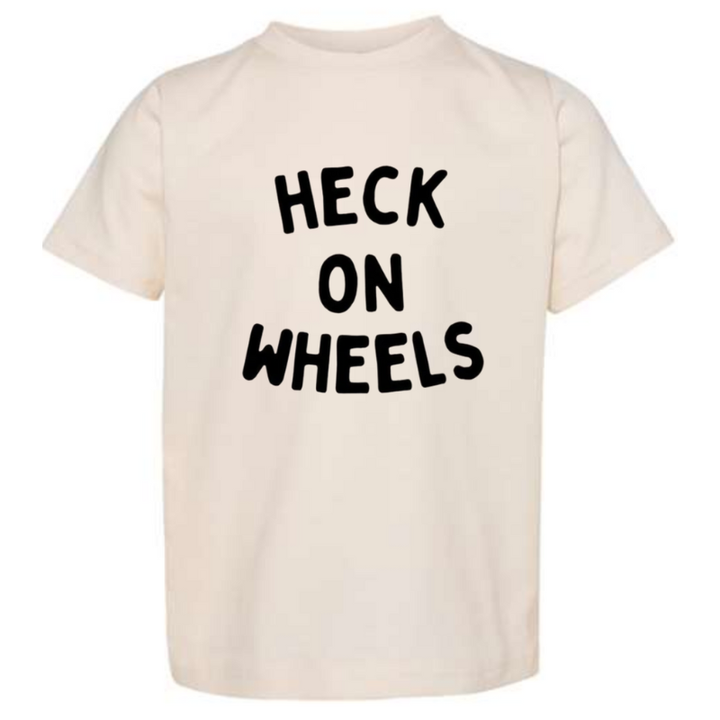 Boys Heck on Wheels graphic tee cream
