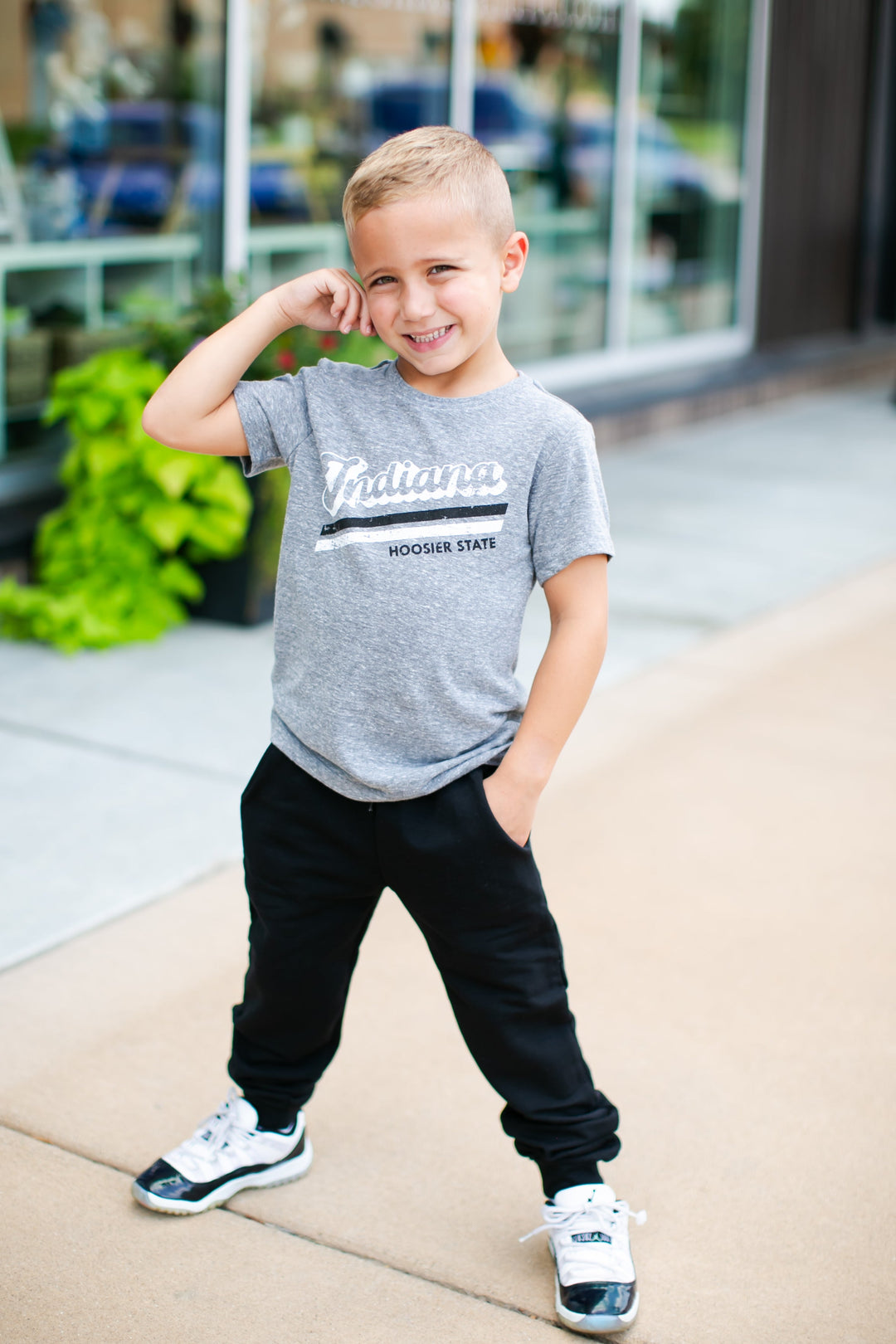 SILAS - Indiana Hoosier State Tee in Heather Grey (2, 4 , 5)