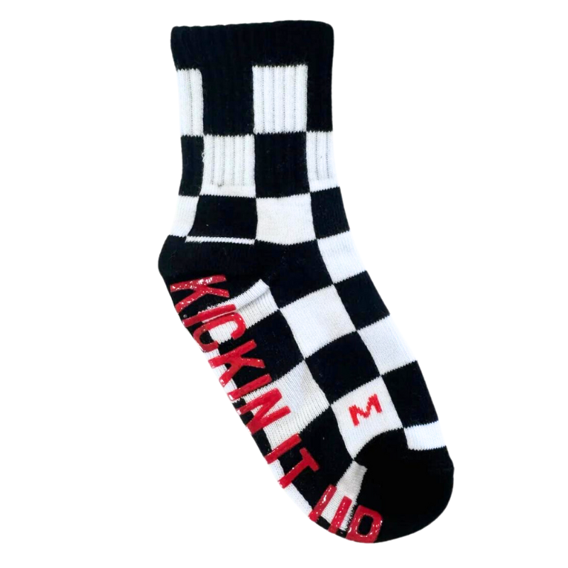 Kickin It Up socks black and white checks