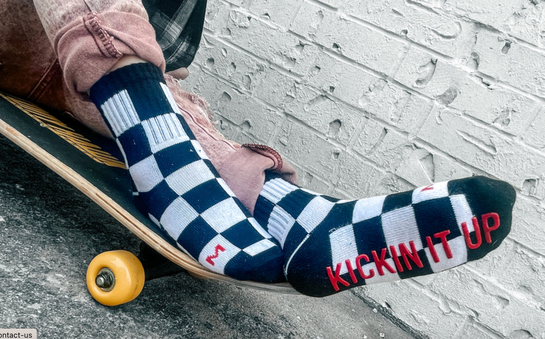 Kickin It Up socks cool black and white checks