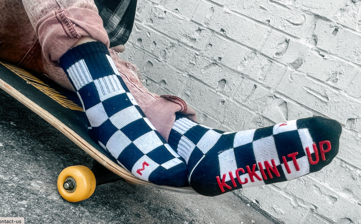 Kickin It Up socks cool black and white checks