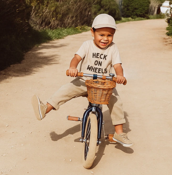 Kids Heck on Wheels graphic tee cream