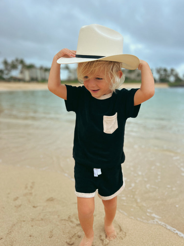 Little Bipsy - Terry Cloth Tee in Black
