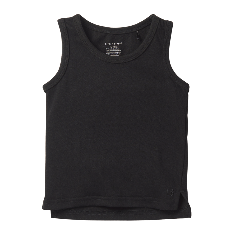 Little Bipsy boys elevated tank black