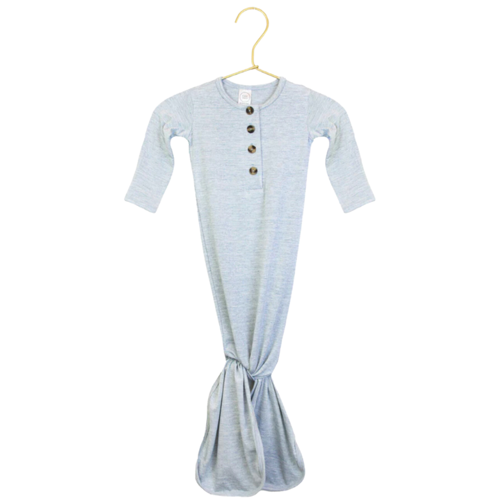 Lou Lou & Co - Infant Crew Knotted Gown in Heathered Blue