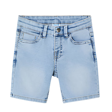 Mayoral soft denim shorts in light blue