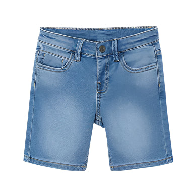 Mayoral soft denim shorts in medium blue