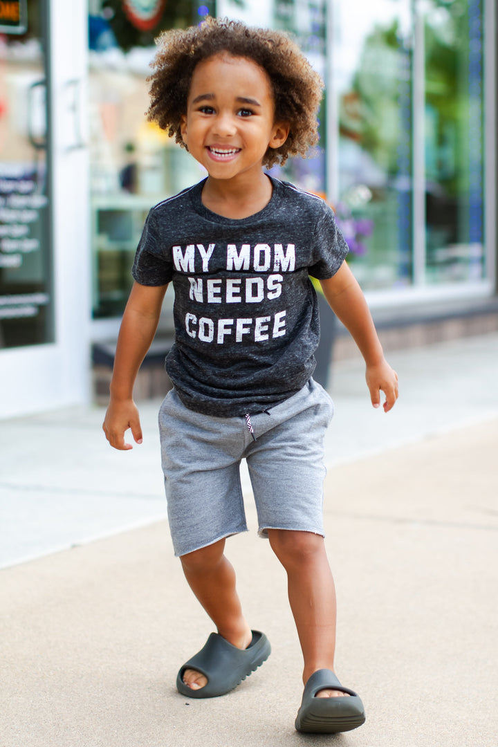 My Mom needs coffee kid tshirt