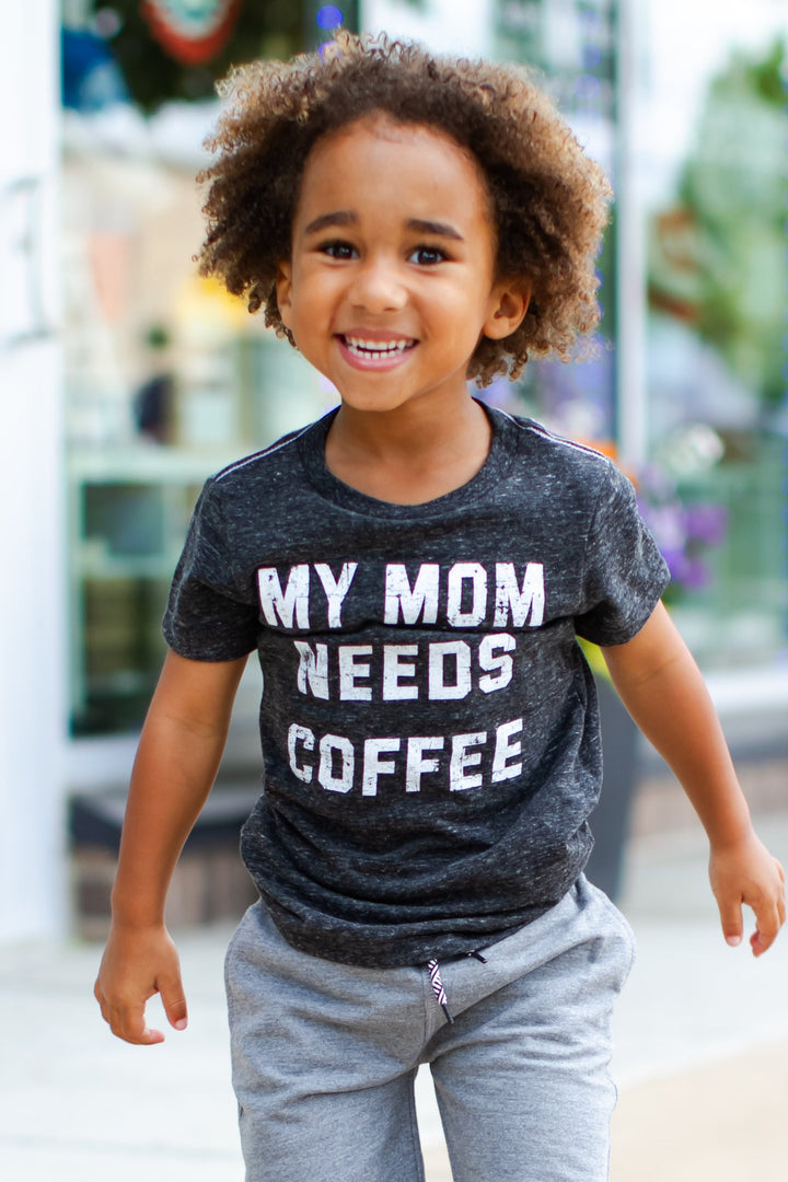 My Mom needs coffee kid tshirt